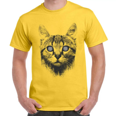 Hypnotized Kitten Cat Men's T-Shirt 3XL / Yellow