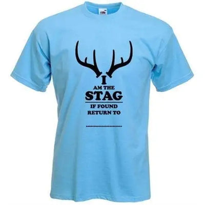 I Am The Stag Mens T-Shirt 3XL / Light Blue