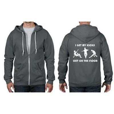 I Get My Kicks Out Northern Soul Full Zip Hoodie XL / Charcoal