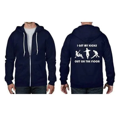 I Get My Kicks Out Northern Soul Full Zip Hoodie XL / Navy Blue