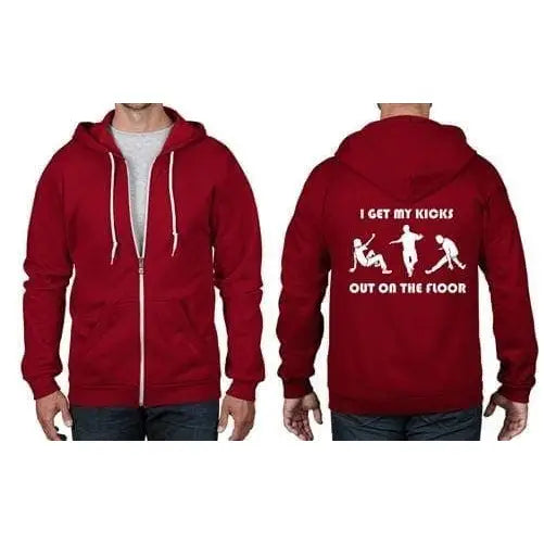 I Get My Kicks Out Northern Soul Full Zip Hoodie XL / Red