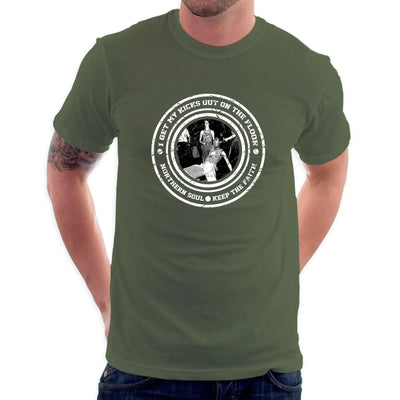 I Get My Kicks Out On The Floor Logo Northern Soul Men's T-Shirt M / Khaki