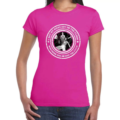 I Get My Kicks Out On The Floor Logo Northern Soul Women's T-Shirt S / Dark Pink