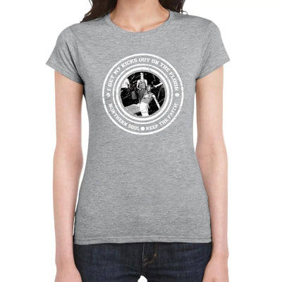 I Get My Kicks Out On The Floor Logo Northern Soul Women's T-Shirt S / Light Grey