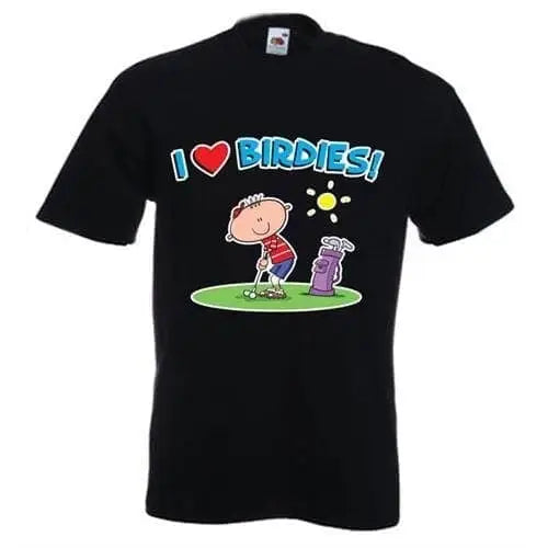 I Love Birdies Golf Mens T-Shirt 3XL / Black
