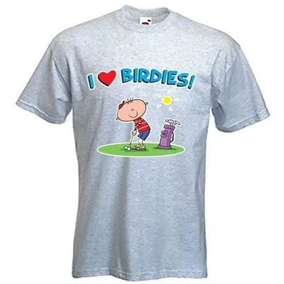 I Love Birdies Golf Mens T-Shirt 3XL / Light Grey