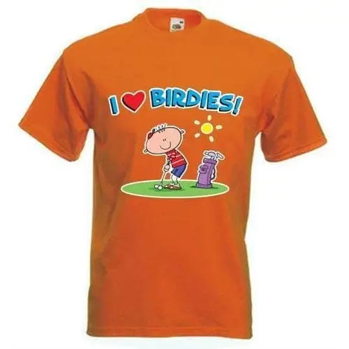 I Love Birdies Golf Mens T-Shirt 3XL / Orange