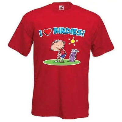 I Love Birdies Golf Mens T-Shirt 3XL / Red