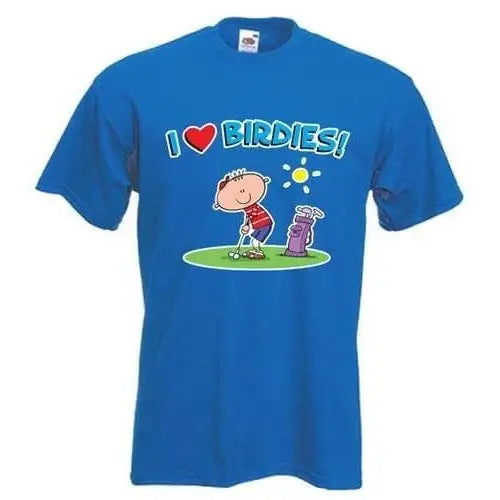 I Love Birdies Golf Mens T-Shirt 3XL / Royal Blue