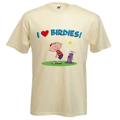 I Love Birdies Golf Mens T-Shirt S / Cream