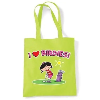 I Love Birdies Shoulder Bag Lime Green