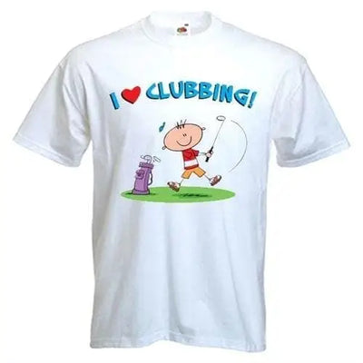 I Love Clubbing Golf Mens T-Shirt White / M