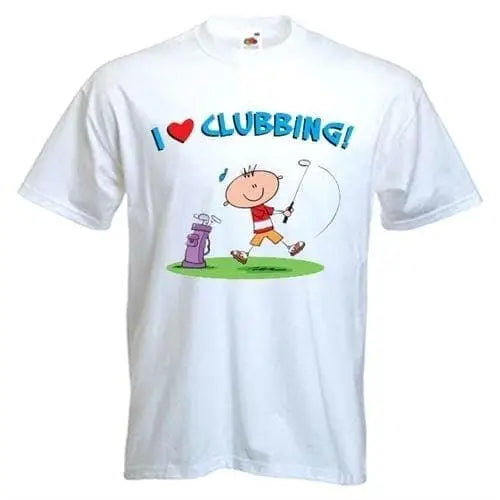 I Love Clubbing Golf Mens T-Shirt White / M
