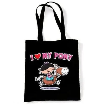 I Love My Pony Shoulder Bag Black