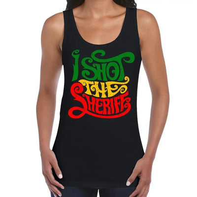 I Shot The Sheriff Reggae Women's Tank Vest Top L / Black