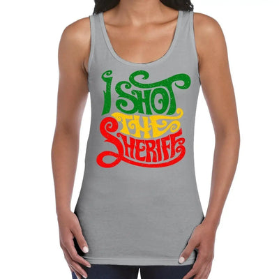 I Shot The Sheriff Reggae Women's Tank Vest Top L / Light Grey