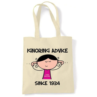 Ignoring Advice Since 1934 90th Birthday Tote Bag - Tote Bag