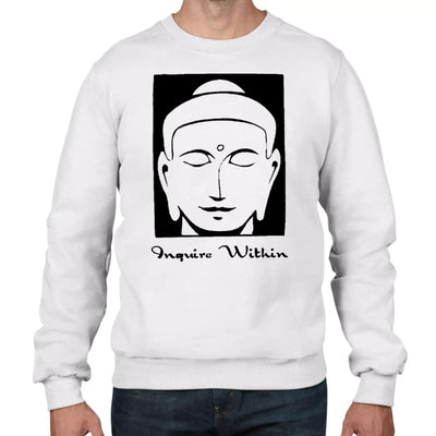 Inquire Within Buddhism Men's Sweatshirt Jumper L / White