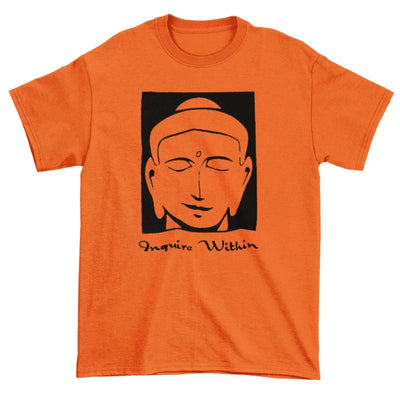 Inquire Within T-Shirt - L / Orange - Mens T-Shirt