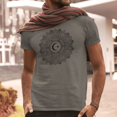 Islamic Crescent Mandala Large Print Men's T-Shirt