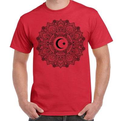 Islamic Crescent Mandala Large Print Men's T-Shirt