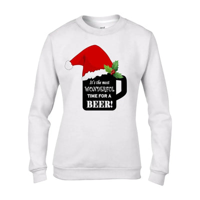 Its The Most Wonderful Time For a Beer Christmas Funny Women's Sweatshirt Jumper S