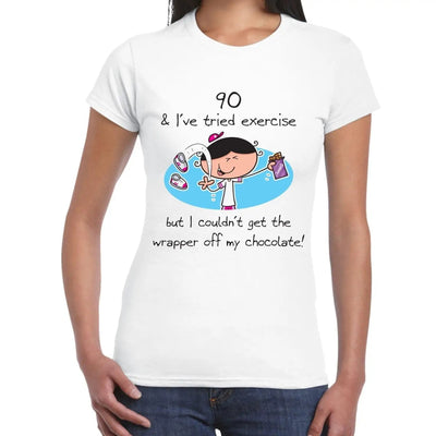 I've Tried Exercise 90th Birthday Present Women's T-Shirt XL
