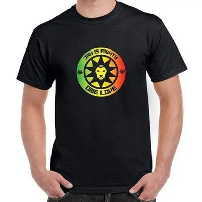 Jah is Mighty Lion of Judah Reggae Men's T-shirt 3XL / Black