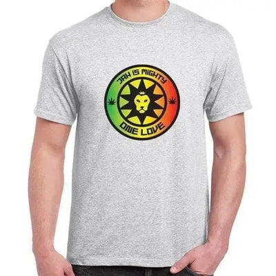 Jah is Mighty Lion of Judah Reggae Men's T-shirt 3XL / Light Grey