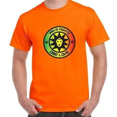 Jah is Mighty Lion of Judah Reggae Men's T-shirt 3XL / Orange