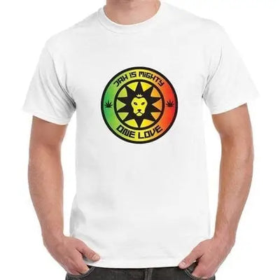 Jah is Mighty Lion of Judah Reggae Men's T-shirt 3XL / White