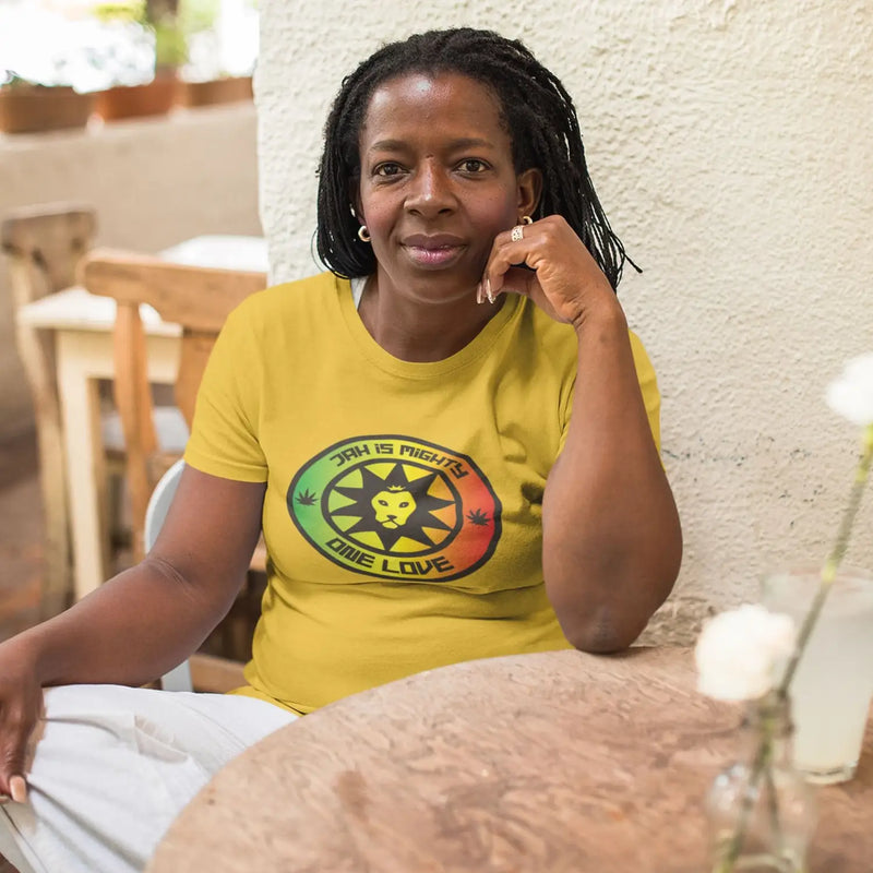 Jah is Mighty Lion of Judah Reggae Women’s T-shirt - Womens