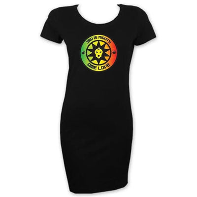 Jah is Mighty Lion of Judah Reggae Women's T-shirt Dress