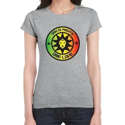 Jah is Mighty Lion of Judah Reggae Women's T-shirt XL / Light Grey