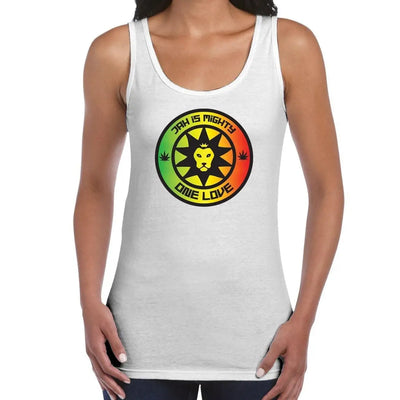 Jah Is Mighty Reggae Women's Tank Vest Top L / White