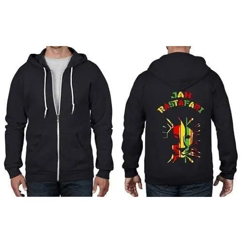 Jah Rastafari Full Zip Hoodie XXL / Black