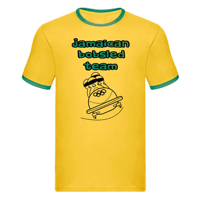 Jamaican Bobsled Team Ringer T-Shirt - S - Mens T-Shirt