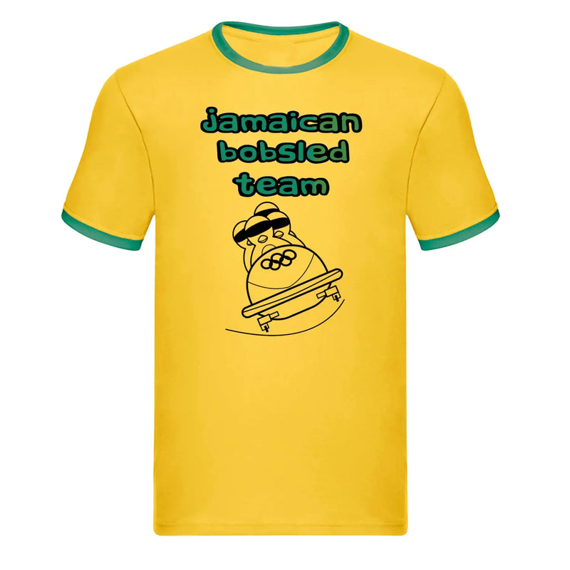 Jamaican Bobsled Team Ringer T-Shirt - S - Mens T-Shirt