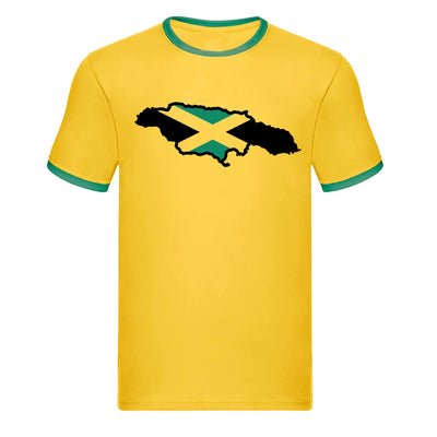 Jamaican Flag Baseball T-Shirt - S - Mens T-Shirt