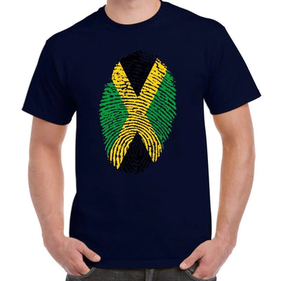 Jamaican Flag Finger Print Men's T-Shirt