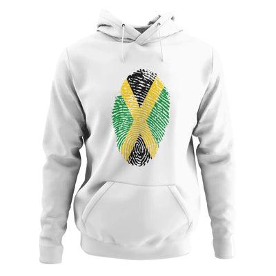 Jamaican Flag Finger Print Pouch Pocket Pull Over Hoodie - S