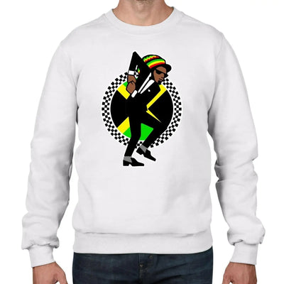 Jamaican Rasta Ska Logo Reggae Men's Sweatshirt Jumper XXL / White