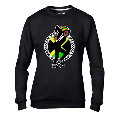 Jamaican Rasta Ska Logo Reggae Women's Sweatshirt Jumper M / Black