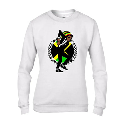 Jamaican Rasta Ska Logo Reggae Women's Sweatshirt Jumper M / White