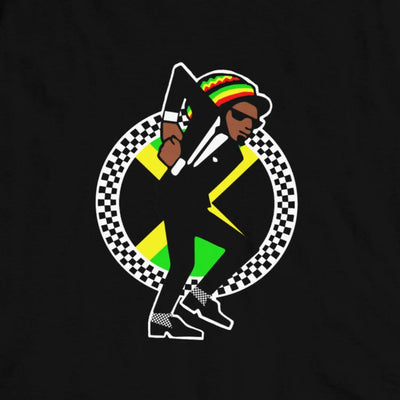 Jamaican Rasta Ska Logo Rude Boy Men's Contrast Tipped Polo Shirt
