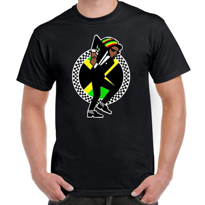 Jamaican Rasta Ska Logo Rude Boy Men's T-Shirt L / Black