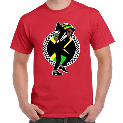 Jamaican Rasta Ska Logo Rude Boy Men's T-Shirt L / Red