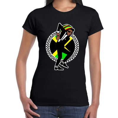 Jamaican Rasta Ska Logo Rude Boy Women's T-Shirt XL / Black