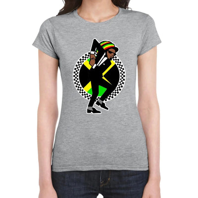 Jamaican Rasta Ska Logo Rude Boy Women's T-Shirt XL / Grey