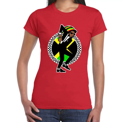 Jamaican Rasta Ska Logo Rude Boy Women's T-Shirt XL / Red